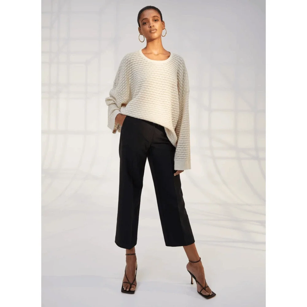 Aritzia 1-01 BABATON Balboa Sweater Crewneck metallic sweater oversized italy XS